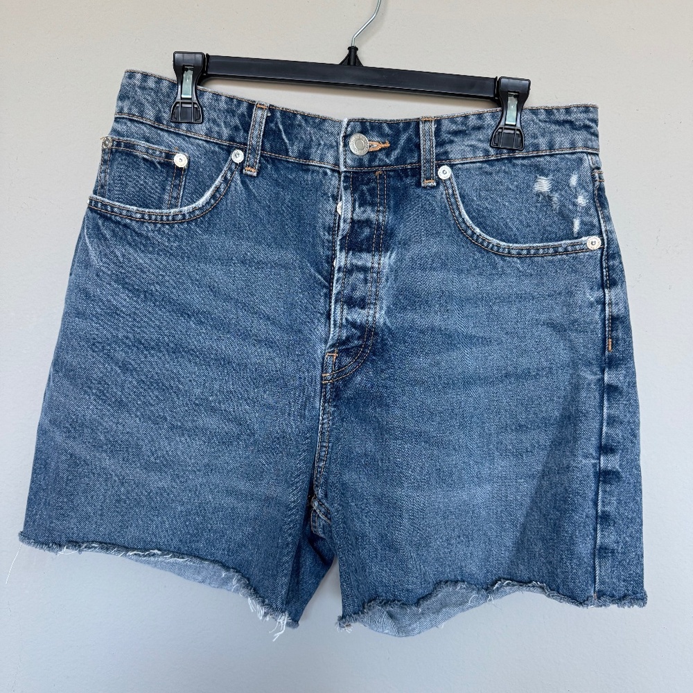 Dark blue denim shorts